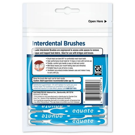 Equate Interdental Brushes for Wide Spaces, 20 Count