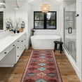 thumbnail image 2 of CAMILSON Oriental Retro Persian Traditional Vintage Distressed Non-Shedding Indoor Area Rug(4003-Rust Red 2x7), 2 of 10