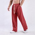 thumbnail image 4 of Loose Fit Wide Leg Pants for Men/Women Drawstring Waist Comfortable Casual Relaxed Trousers Soft Fabric Breathable Design, 4 of 5