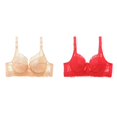 thumbnail image 1 of (2-Pack) Rinsvye Womens Lace Bra With Padded Cups Enhancement Push Up Bra For Natural Lift And Comfort Everyday Wear, 1 of 5