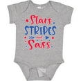 thumbnail image 3 of Inktastic 4th of July Stars Stripes and Sass Blue and Red Stars Girls Baby Bodysuit, 3 of 5