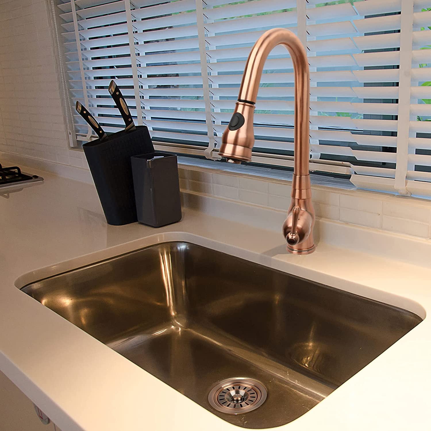 Kitchen Sink Copper Finish Garbage Disposal Flange Stopper, One Size Disposal Rim, Fit 3-1/2 Inch Standard Sink Drain Hole 2.85" Height