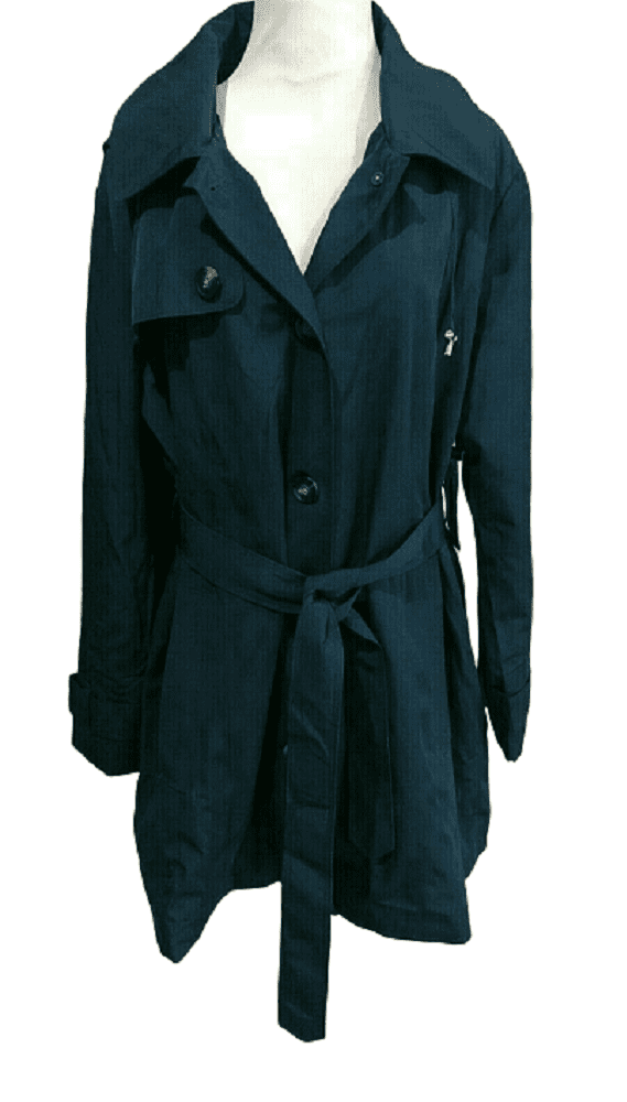 London Fog - London Fog Women's Single Breasted Belted Trench with Hood ...