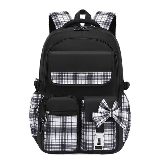 UJNDER Kids school backpack Lightweight Spine Support Large Capacity for 1st-6th Grade Students Ages 7-16 Comfortable Shoulder Straps girl bookbag Black,One Size