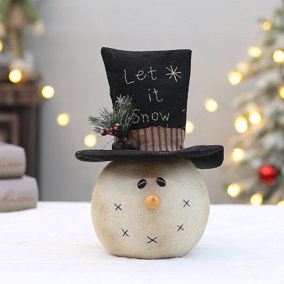 Chmadoxn Décorations de Noël, Ornements de Noël, Cadeaux de Noël Décorations de Noël Branches Chapeau de Poupée Bonhomme de Neige en Tissu Bonhomme de Neige Ornements de Poupée de Bureau clo th dolls