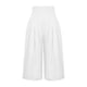 thumbnail image 3 of Pantalones Capri de algodón para mujer, talla grande, holgados, de pierna ancha, cintura alta, rectos, informales, color blanco, 3 of 4