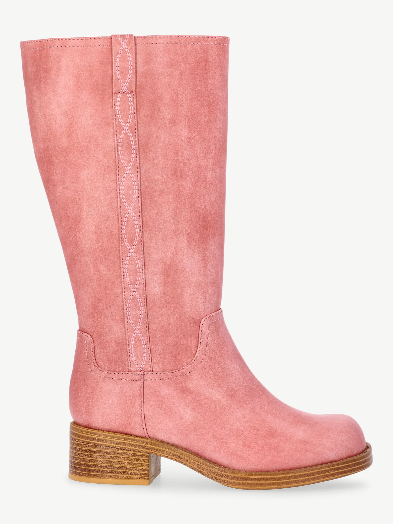 No Boundaries Faux Leather Tall Riding Boots, Women's (Wide Width Available)