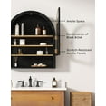 thumbnail image 3 of EYYTHUNG Arched Wall Cabinet, Floating Bathroom Medicine Cabinets, Modern Storage Cabinet with Acrylic Door and Open Shelf, Wall Mounted Storage Organizer for Bathroom, Laundry Room, Black-Oak, 3 of 7