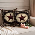 thumbnail image 5 of 2 Pack Outdoor Waterproof Throw Pillow Covers,Rustic Texas Western Stars on Wooden Decorative Square Patio Pillowcases for Chair Couch Sofa 16x16in, 5 of 9
