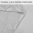 thumbnail image 4 of XWZO Grey Sheer Curtains for Kitchen 2 Pack, Rod Pocket Light Filtering Voile Semi Sheer Drapes for Window Living Room Kitchen, Lace Short Curtains 52 x 45 Inch Length, Grey, 4 of 6