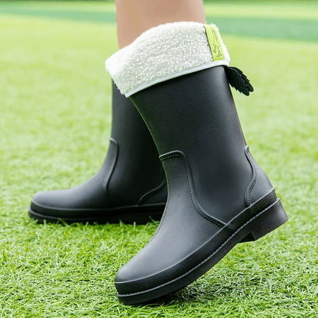 

Rain Shoes Womens Fashion Rain Shoes Outside Waterproof Shoes Kitchen Rubber Shoes Soft Bottom Comfortable Middle Tube Winter Rain Boots