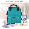 thumbnail image 5 of Xecao Blue Green Glitter print Large Capacity Nappy Bag is a multi-functional waterproof travel backpack, perfect as a nursing bag or mummy backpack for women, 5 of 6