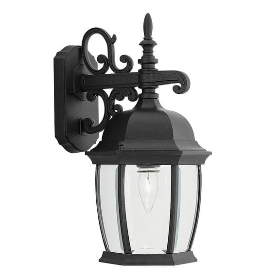 Designers Fountain 2421-BK Tiverton 8" 1 Light Outdoor Wall Lantern in Black,