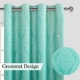 thumbnail image 2 of DWCN Ombre Blackout Curtains–Damask Patterned Thermal Insulated Noise Reducing Grommet Curtains for Bedroom Living Room, 55 x 69 Inches, Set of 2 Panels with Tiebacks, Teal, 2 of 7