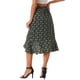 thumbnail image 3 of Falda Floral INSPIRE CHIC para Mujeres, Falda Midi Asimétrica con Cuerda Lateral, Color Negro M, 3 of 6