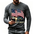 thumbnail image 4 of Mens 250 Anniversary USA Shirt Long Sleeve Graphic Tee American Flag Artwork Patriotic Independence Day Holiday Clothing, 4 of 4