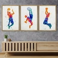 thumbnail image 3 of wall26 Framed Canvas Print Wall Art Set Rainbow Spray Paint Basketball Slam Dunk Sports &amp; Fitness Athletes Digital Art Pop Art Modern Portrait for Living Room, Bedroom, Office - 24"x36", 3 of 5