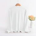 thumbnail image 5 of Ltctricy Women's Plus Size Thermal Shirts Fleece Lined Long Sleeve Mock Neck Quarter Button Loose T Shirts Warm Base Layer Tops(White,4X-Large), 5 of 7