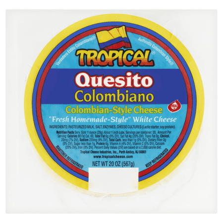 Tropical Cheese Quesito Colombiano Fresh White Colombian Cheese 20 oz Vacuum Packed