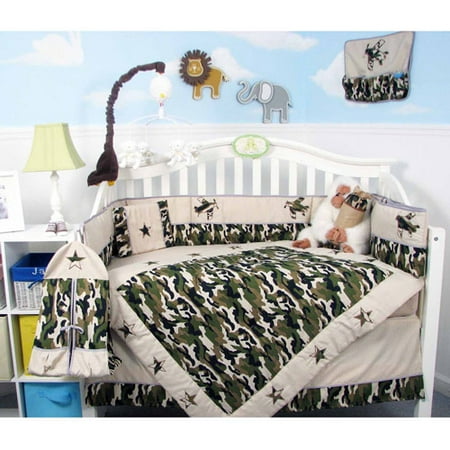 Camouflage Army Baby 12 Piece Crib Nursery Bedding Set Walmart