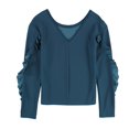thumbnail image 2 of bar III Womens Ruffle-Sleeve Pullover Blouse, Blue, XX-Large, 2 of 2