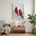 thumbnail image 3 of Canvas Wall Art, Red Cardinal Christmas Framed Canvas Prints for Living Room Dining Room, Winter Branches Xmas Forest Extra Large Gallery Wrapped Wall Decor for Home Office, Gifts, 22"x28", 3 of 9