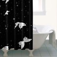 thumbnail image 4 of Black White Butterfly Star Pattern Shower Curtain 36"x72" ,Bathroom Decorative Shower Curtains Set with 12 Hooks,Modern Waterproof Washable Shower Curtain, 4 of 6