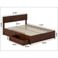 thumbnail image 3 of Wesley Full Wood Platform Bed with Panel Footboard and Storage Drawers in Walnut, 3 of 5