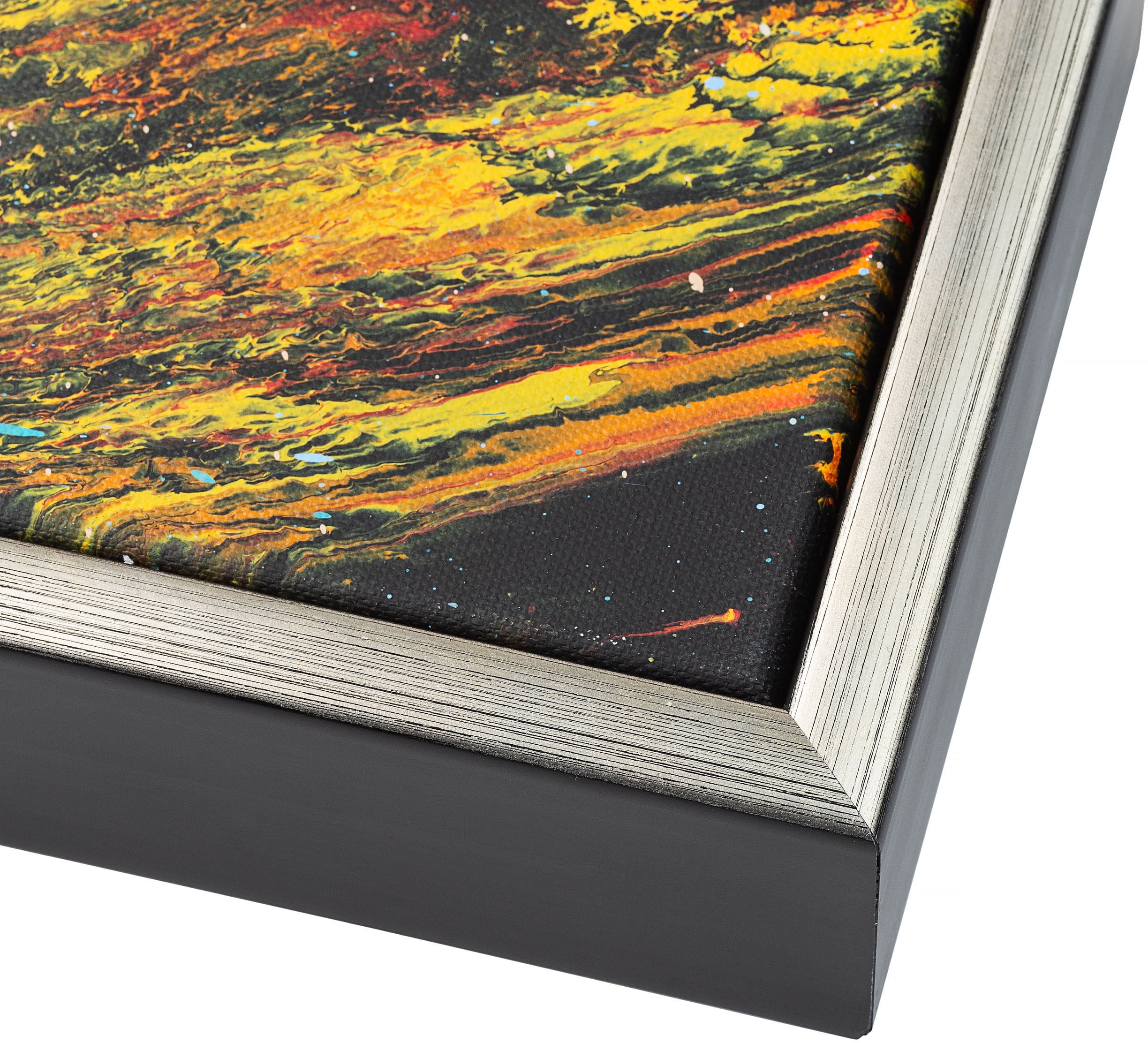 18x24 Canvas Floater Frame Silver Solid Wood Frame Width 1.75 Inches | Interior Frame Depth 1 5/8