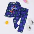 thumbnail image 2 of Bjutir Toddler Kids Baby Boys Girls Pajamas Cartoon Dinosaur Print Long Sleeve Top Trousers Outfits Set Blue Size 6-7 Years, 2 of 3