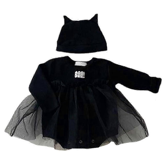 Newborn Baby Girl Little Ghost Costume Bodysuit with Hat