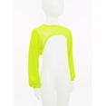 thumbnail image 3 of Eandarui Kids Girls Fishnet Crop Top Long Sleeve Hollow Out Mesh Shirt Hip Hop Jazz Street Dance Top Fluorescent Green 14, 3 of 7