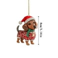 thumbnail image 3 of Wooowa Dachshund Christmas Ornament 3.1" Acrylic Glossy Shatterproof Lightweight Tree Decor 2025 Trending Festive Accent Cute Touch for Xmas Gatherings & Holiday Gifts, 3 of 8