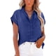 thumbnail image 2 of Blusa De Mezclilla De Manga Corta,Blusa De Mezclilla Blusa De Mezclilla Con Bolsillo De Manga Corta Camisa De Mezclilla De Mujer Top Probado Profesionalmente, 2 of 5