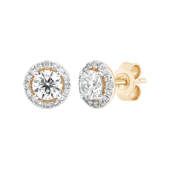 DewberryDiamonds 1.3Ct 925 Sterling Silver Round IGI Certified Lab Grown Diamond Push Back Halo Stud Earrings for Women Men (Clarity: VS, Color: EF)