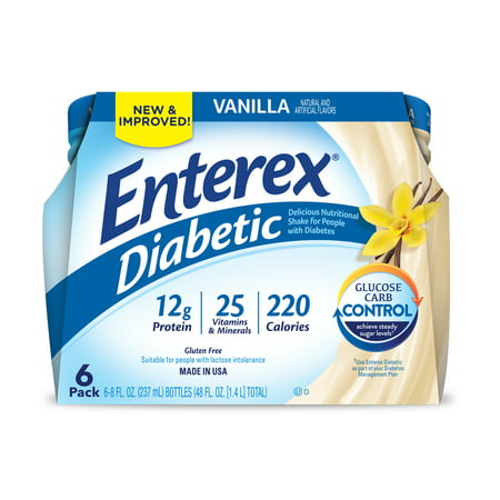 Enterex Diabetic Vanilla 8oz. 6pk (Best Weight Gainer For Diabetics)