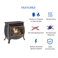 thumbnail image 4 of Duluth Forge Dual Fuel V/F Gas Stove -26,000 BTU, Remote Control, Matte Black Finish-Model#FDSR25, 4 of 10