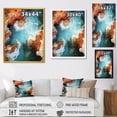 thumbnail image 4 of Designart "Aerial Perspective Rocky Beach in Blue and Orange IV" Coastal Canvas Wall Art - Coastal White Coastal Beach Living Room Canvas Art, 4 of 6