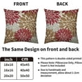 thumbnail image 4 of Brown Red Pillow Covers 20X20 Inch Set of 2, Dahlia Flower Spring Summer Floral Cream Decorative Throw Pillow Covers Outdoor Modern Farmhouse Cushion Case for Home Couch Sofa Bed Decor, 4 of 5