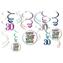 Over the Hill 'Here's to 30' Hanging Swirl Decorations (12pcs)