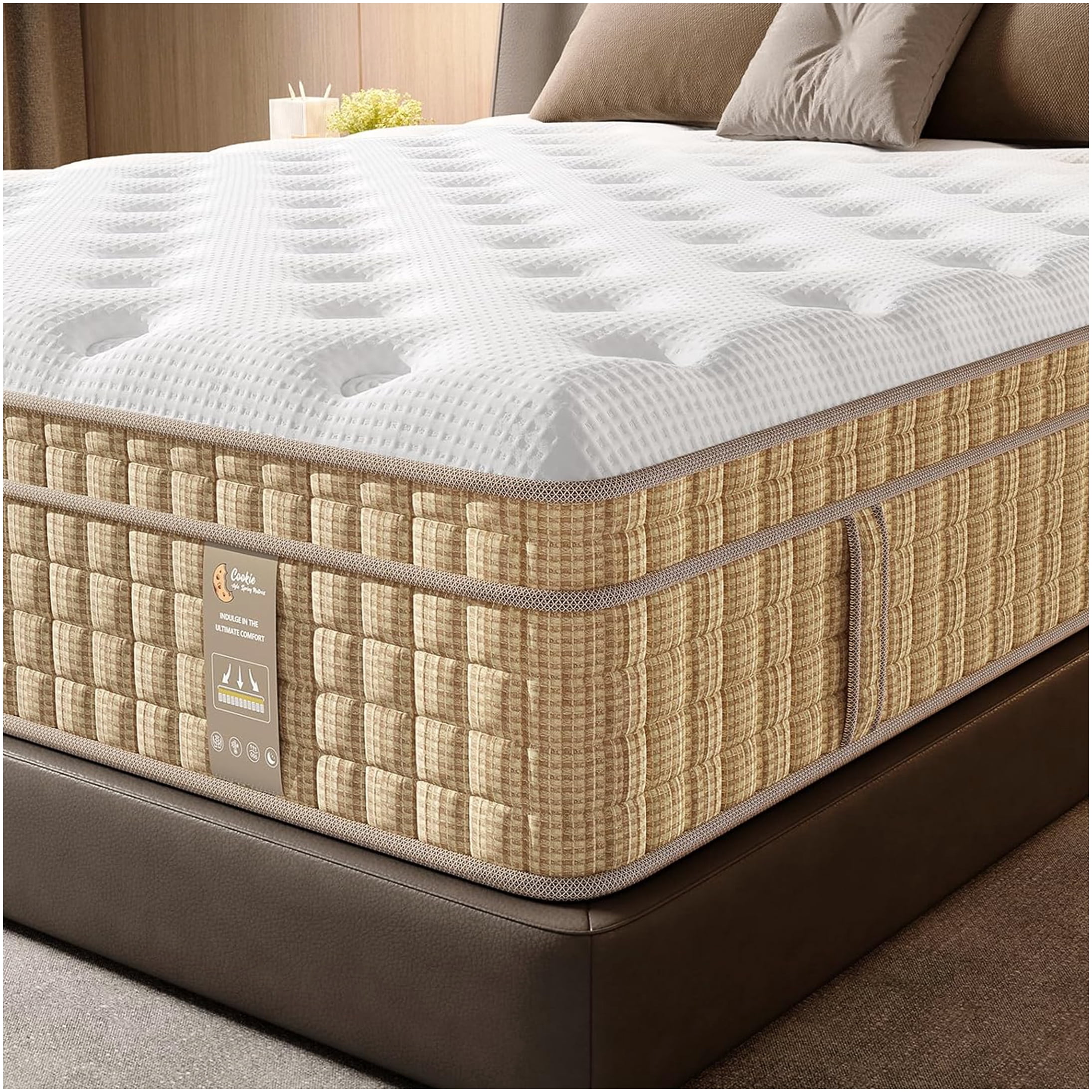 14 Inch King Cooling Gel Hybrid Mattress, Firm Support with 7-Zone for Pressure Relief & Motion Isolation
