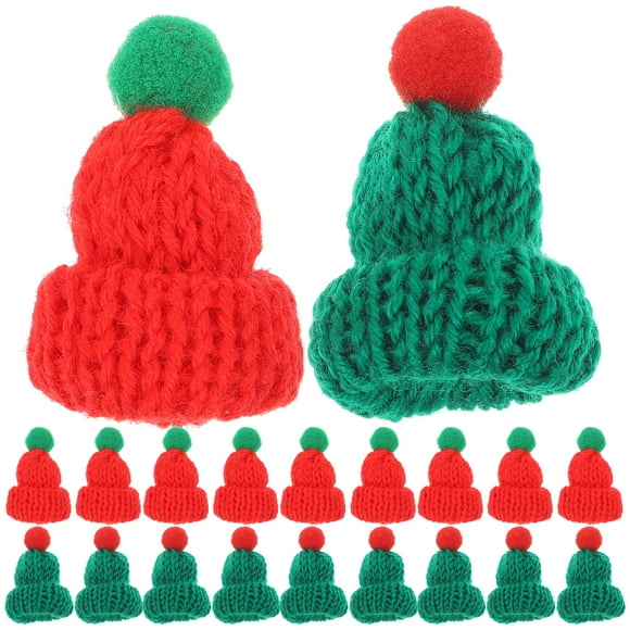 Shisuyan Red Miniature Beanie Knitting Woolen Yarn 20Pcs 1.6X1.6X0.8In
