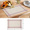 thumbnail image 6 of Rose Pink Grid Lines Placemats Set of 4 Boho Minimalist Stripes Texture Beige Place Mats Indoor Wipeable Table Mats Washable Cloth Dining Table Placemats for Kitchen Holiday Party Decor 13x19 Inch, 6 of 9