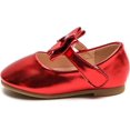 thumbnail image 3 of Girls Mary Jane Dress Shoes Front Bow Ballerina Flats Princess Wedding Party School Shoes (Toddler/Little Kid/Big Kid), 3 of 6