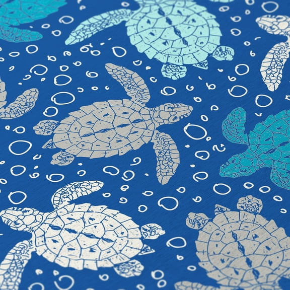 Addison Rugs Indoor/ Outdoor Surfside Turtle Washable Rug New Blue - 8' x 10'