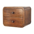 thumbnail image 3 of Lesuto Floating Mini Chestnut nightstand - Minimalist Style, Wood, 2 Drawers, 3 of 12