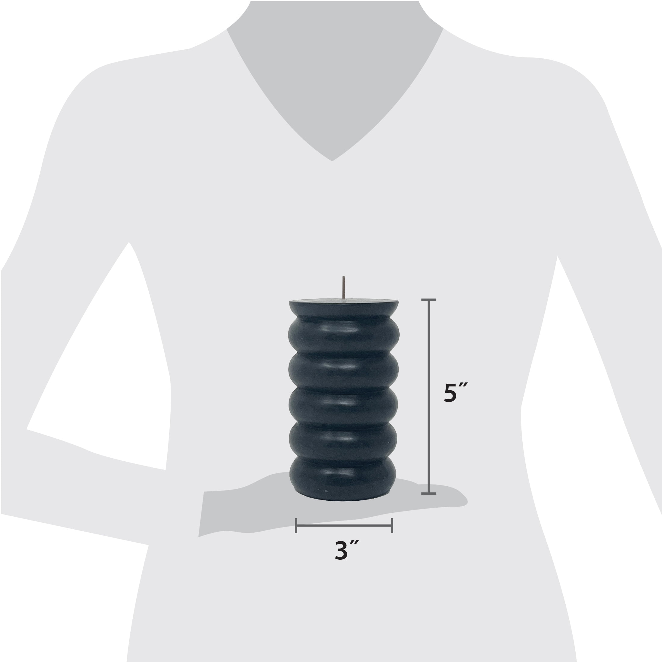 Mainstays Single Wick Bubble Pillar Candle, 3 in x 5 in, Unscented, Black