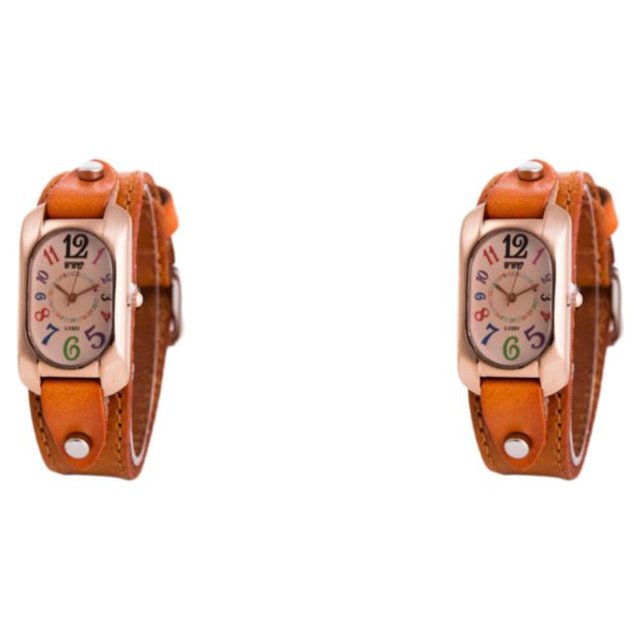 Jumpingount Reloj digital rectangular Novela Correa ajustable Básculas digitales transparentes Reloj de cuarzo vintage para mujer naranja naranja 2Conjunto