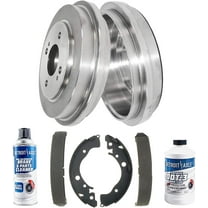 Detroit Axle - Rear Brake Drums   Ceramic Brake Shoes Replacement for 2010 2011 2012 2013 Honda Fit Insight - 6pc Set