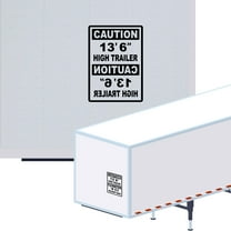 Caution 13' 6" High Trailer Vinyl Decal Sticker - Height Trailer Sign with Mirror Text Truck Safety Decal for Dry Van and Reefer Trailers Caution Clearance Height Sign (7" x 11", Black)